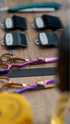 barber's tools lying on the table